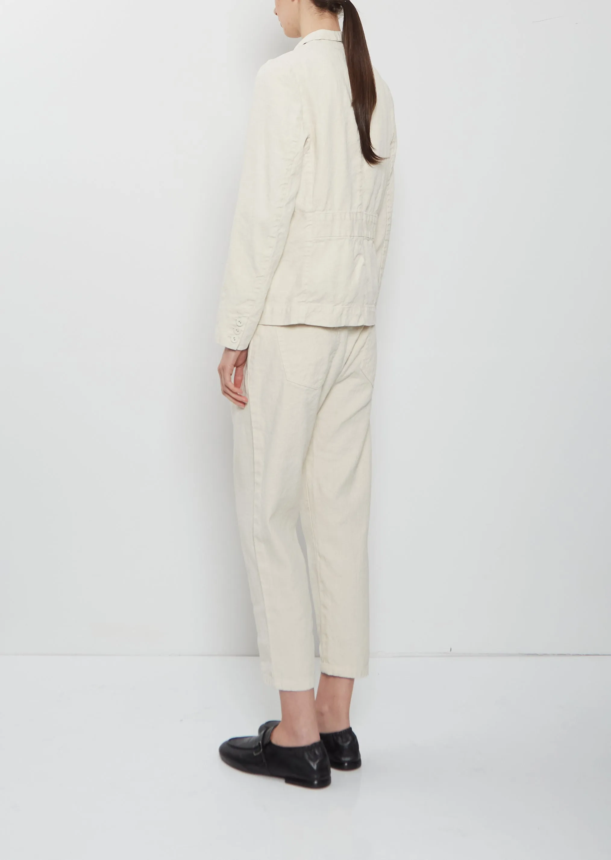 Linen Cotton Tailored Jacket — Ivory sold by La Garconne product image thumbnail 3