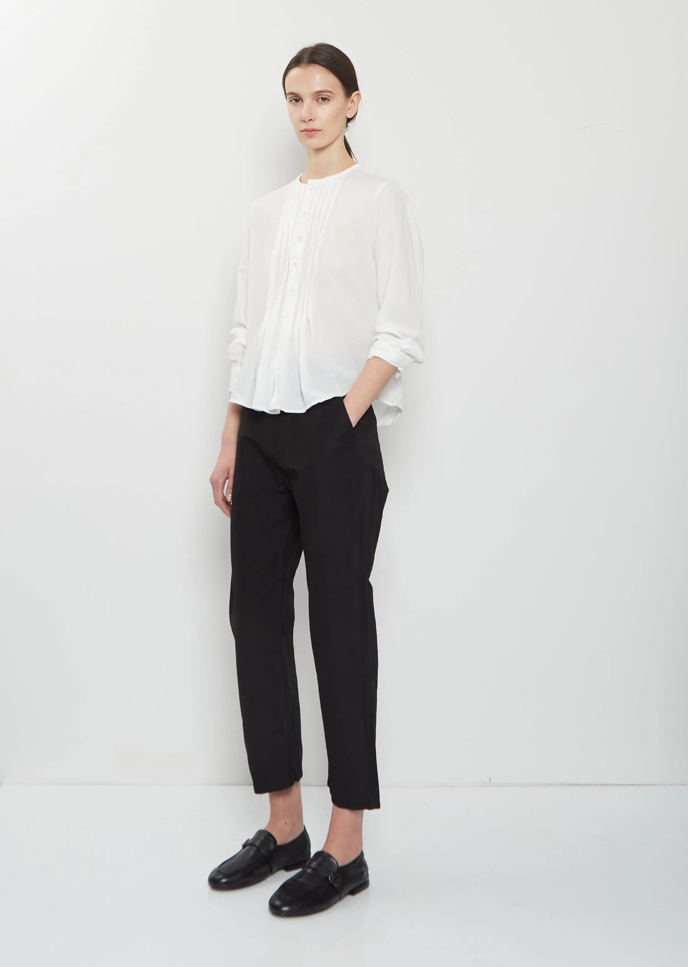 Organic Cotton Pintucks Blouse — White sold by La Garconne product image thumbnail 4