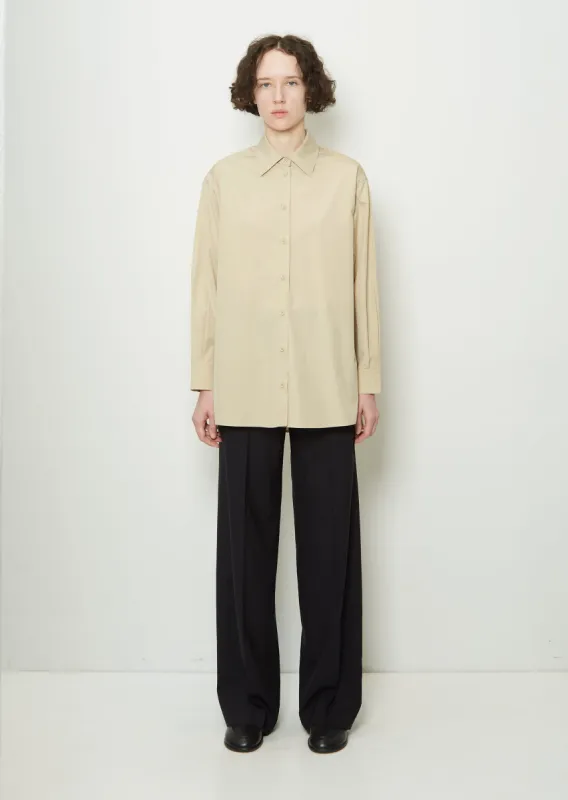 Cotton Shirt — Light Beige sold by La Garconne