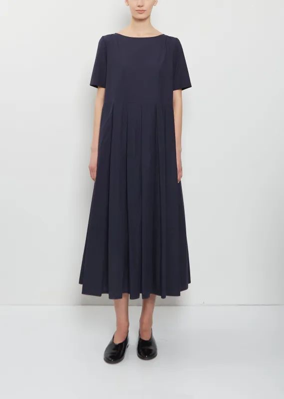 Short Sleeve Pleated Cotton Dress made by A Punto B