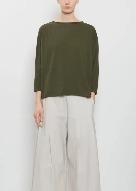 Lolita Stretch Cotton Jersey Top — Olive sold by La Garconne