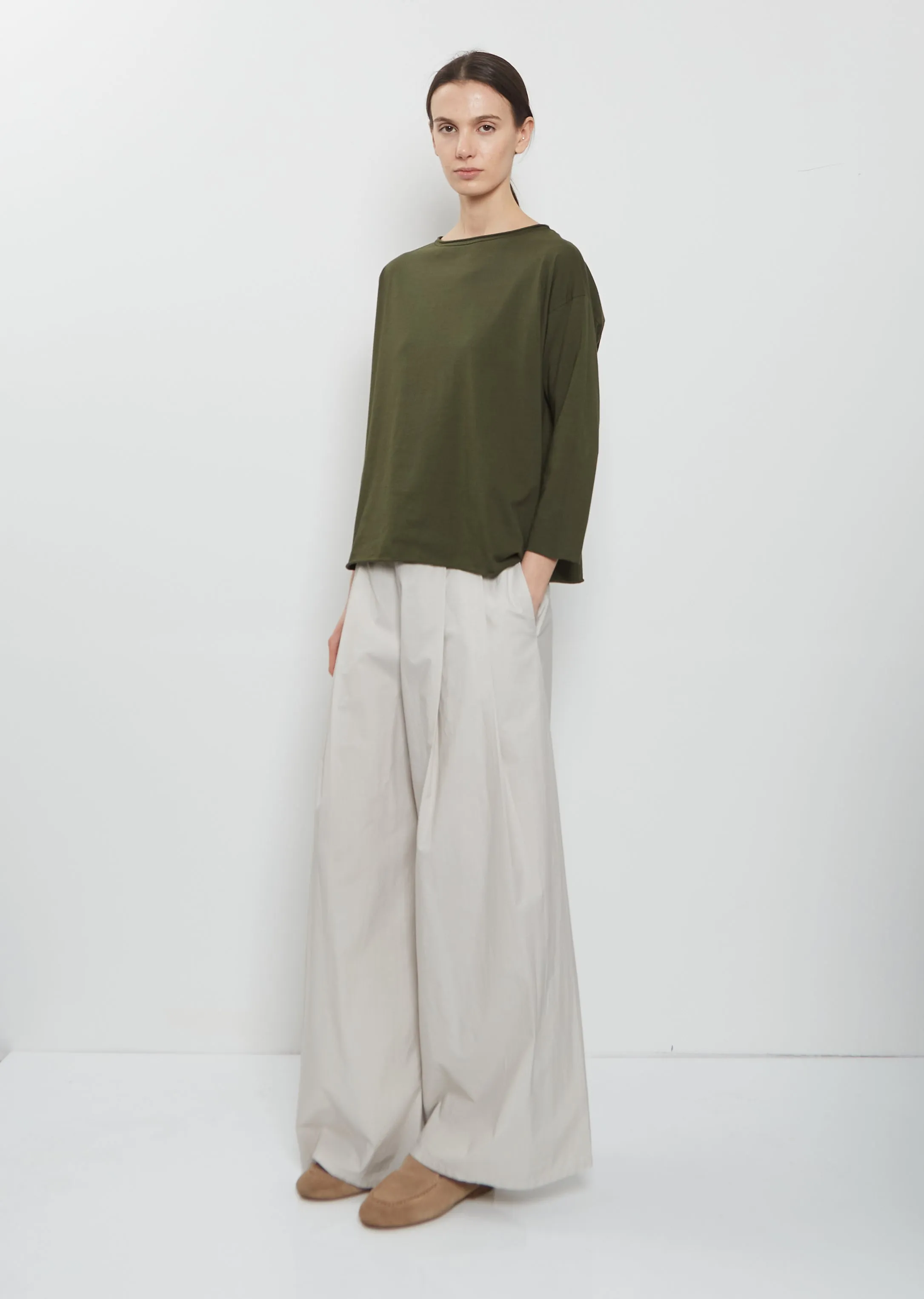 Lolita Stretch Cotton Jersey Top — Olive sold by La Garconne product image thumbnail 4