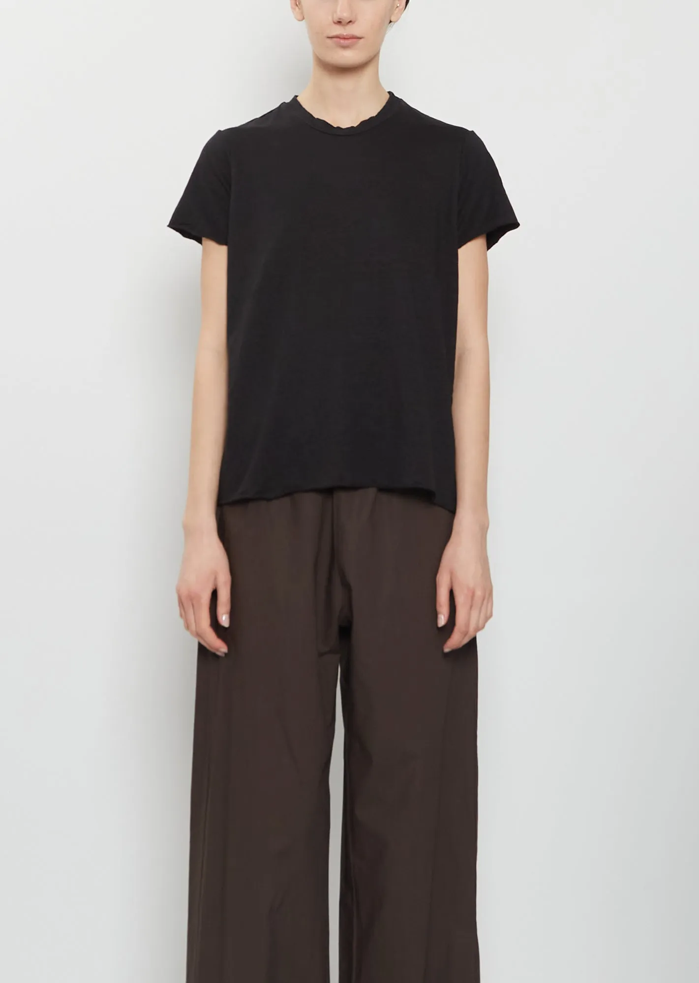Rico Linen Lieto Tee — Black sold by La Garconne