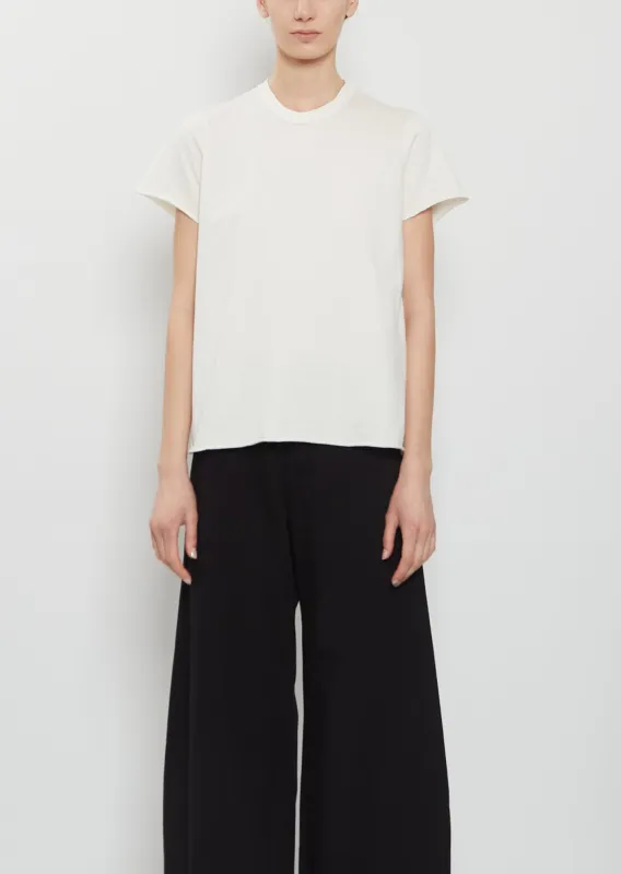 Teresa Stretch Cotton Opera Tee — White sold by La Garconne