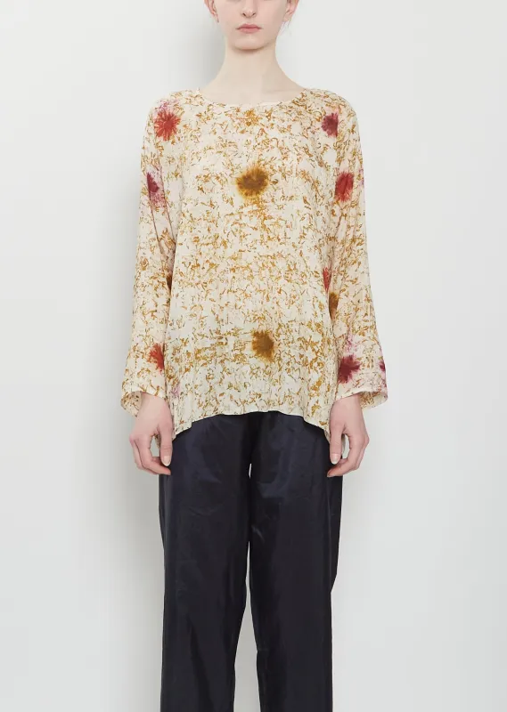 Temple Blessings Silk Long Tunisian Top — Mukhtar sold by La Garconne