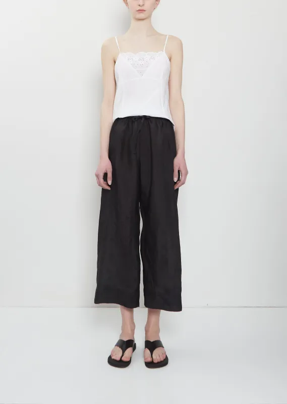 Khadi Silk Wide Leg Pants — Midnight sold by La Garconne