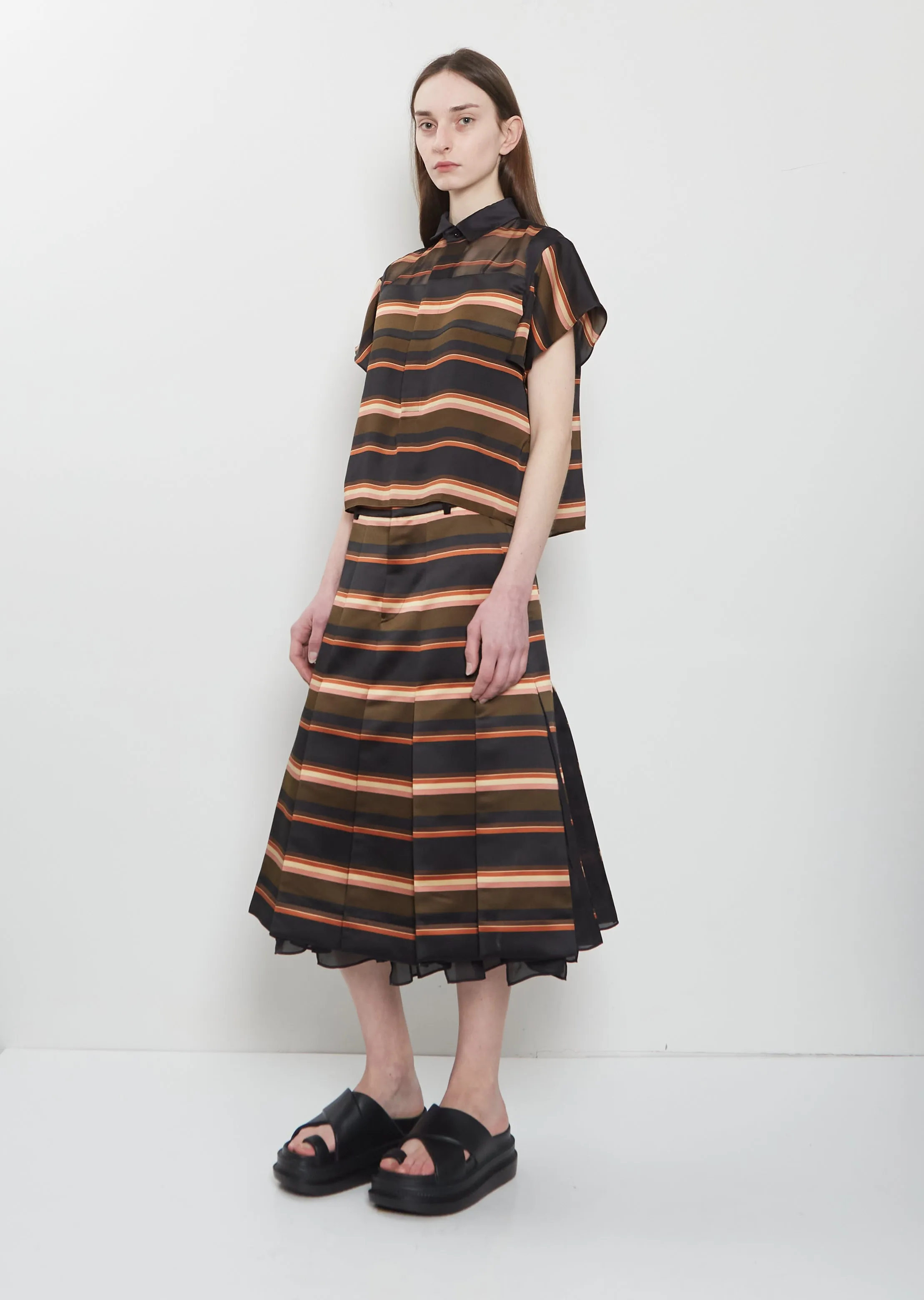 Horizontal Stripe Satin Top sold by La Garconne product image thumbnail 4