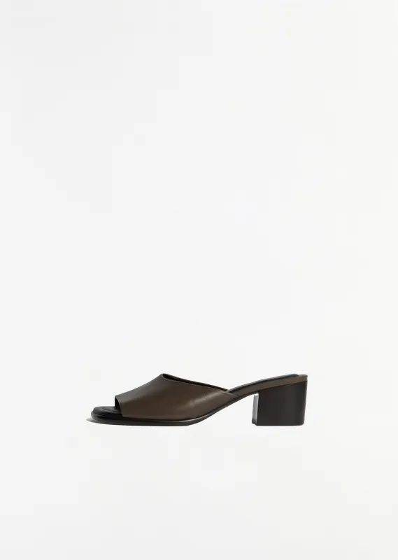 Square Heeled Leather Mules made by Lemaire
