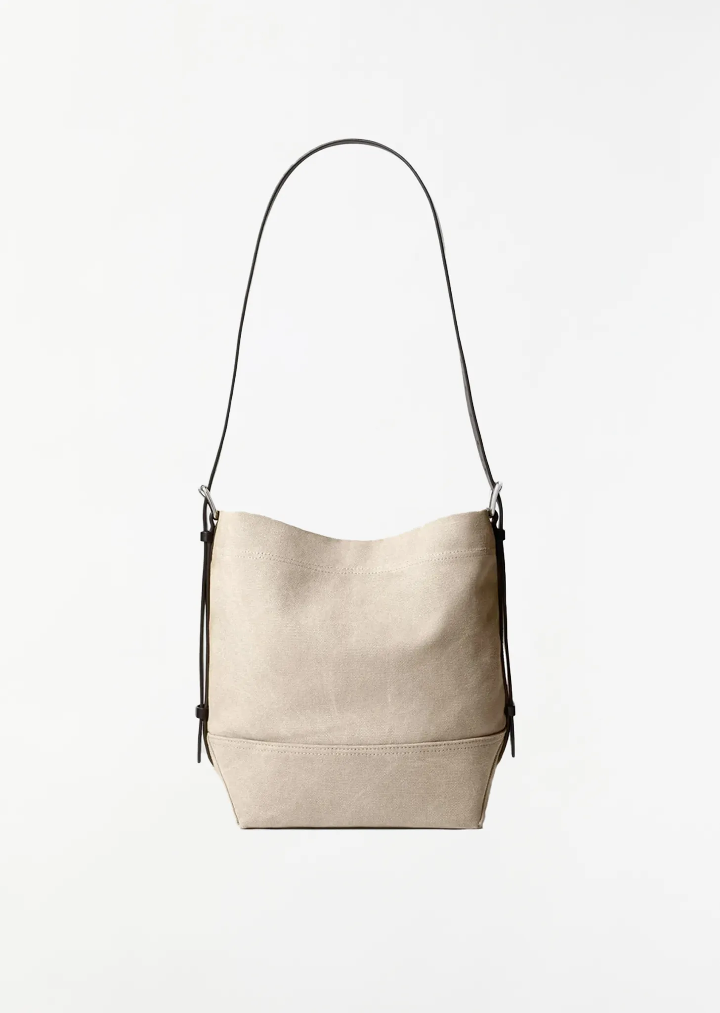 Belted Tote, Small — Dark Linen sold by La Garconne