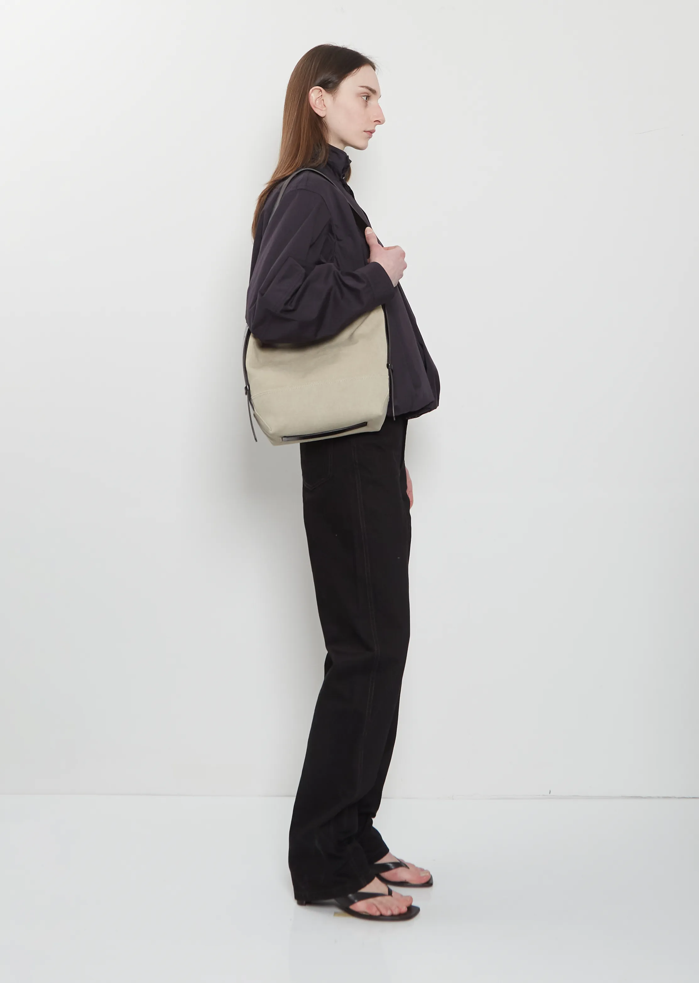 Belted Tote, Small — Dark Linen sold by La Garconne product image thumbnail 3