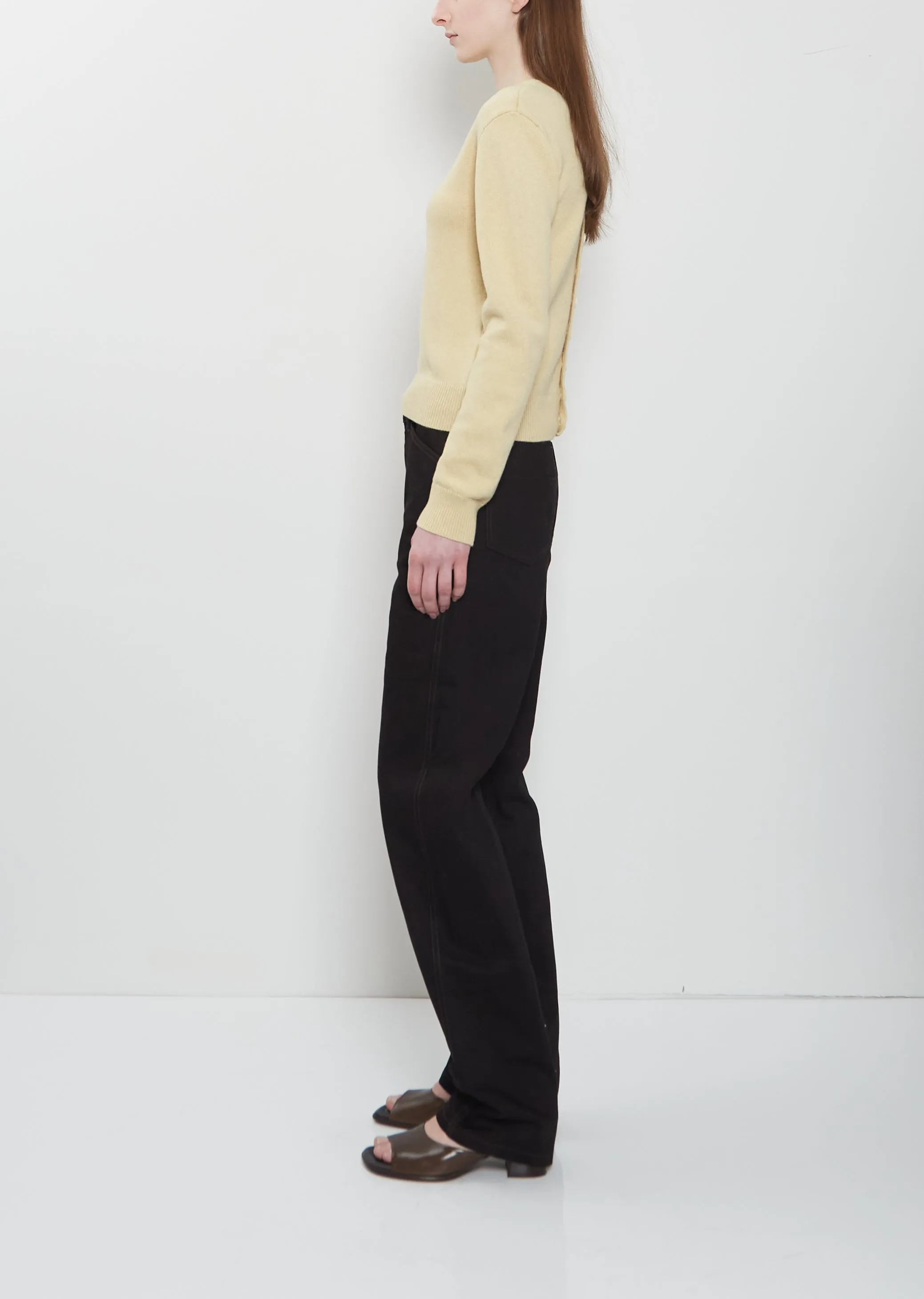 Five Pockets Cotton Twisted Pants — Black sold by La Garconne product image thumbnail 3