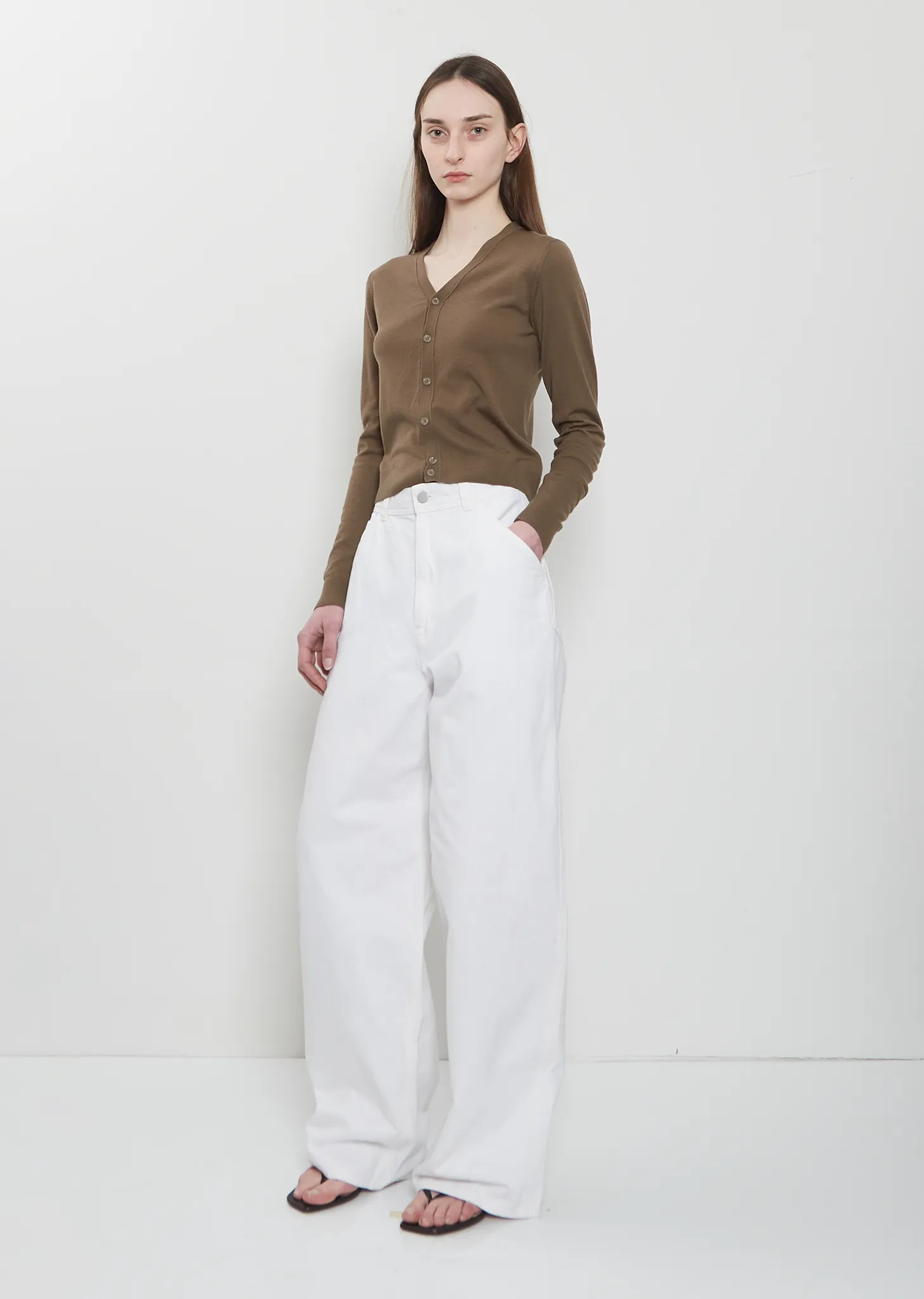 V-Neck Buttoned Wool Cardigan sold by La Garconne product image thumbnail 4