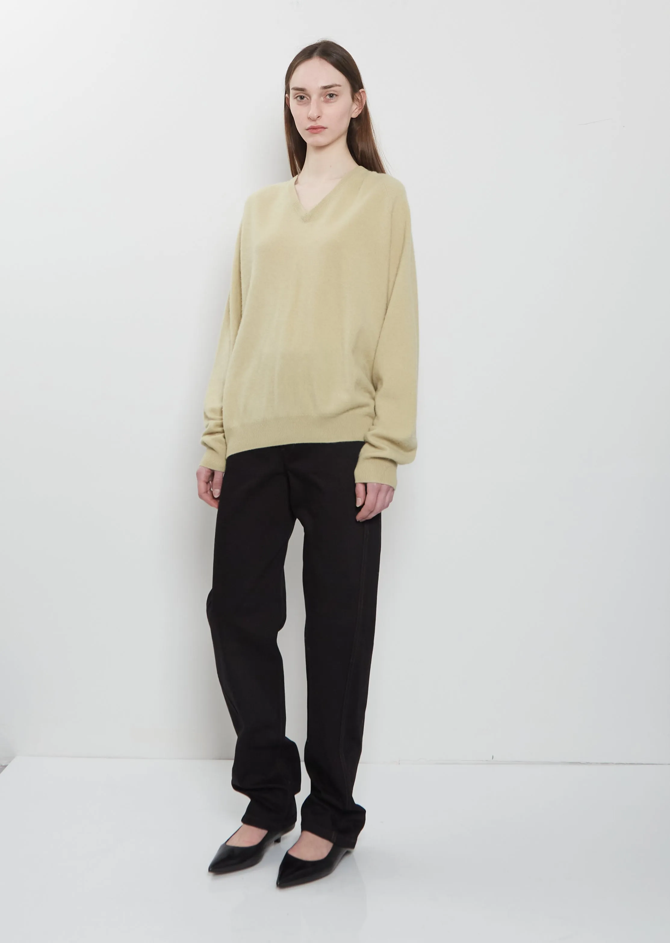 BF V-Neck Cashmere Sweater — Beige sold by La Garconne product image thumbnail 4