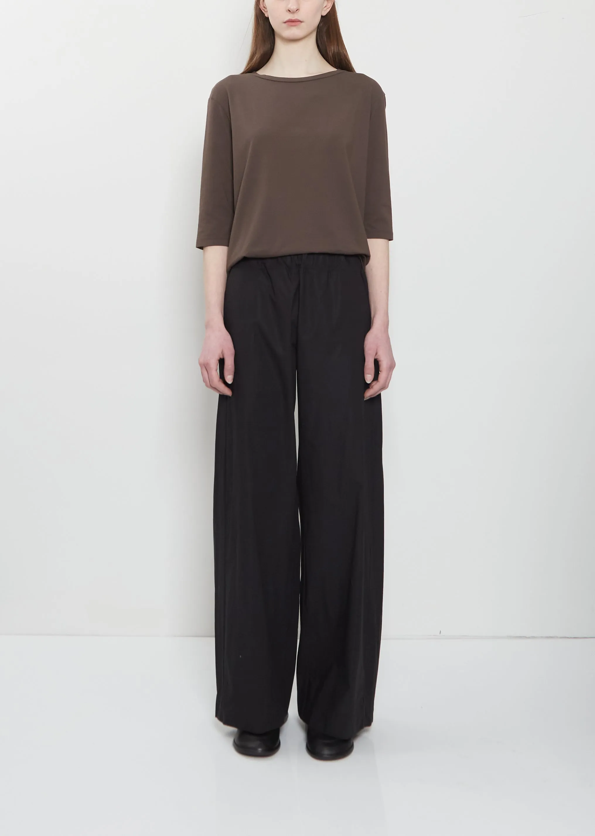 Diana Cotton Clara Pant — Black sold by La Garconne