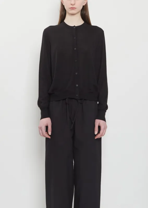 Battersea Cashmere Cardigan — Black sold by La Garconne