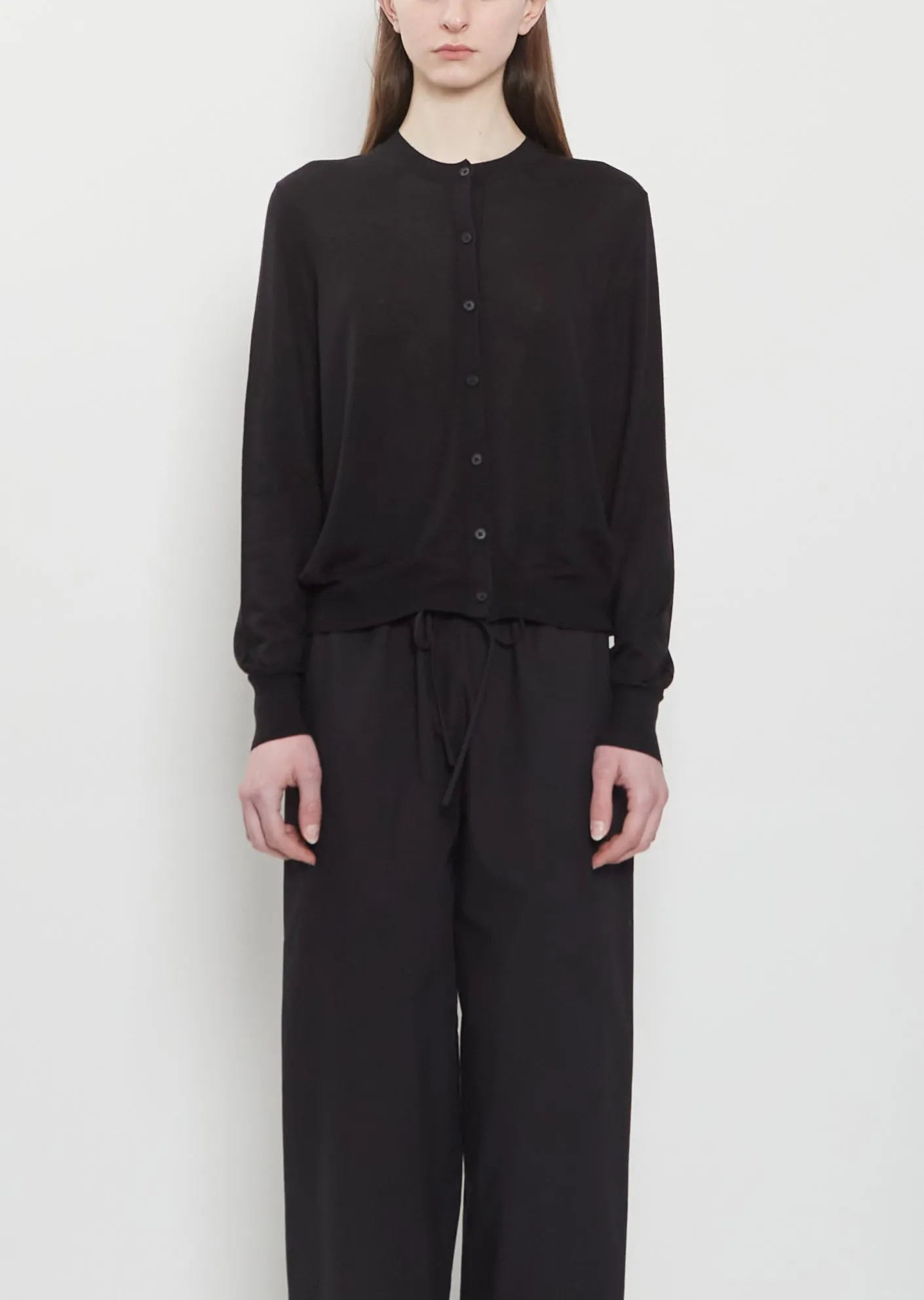 Battersea Cashmere Cardigan — Black sold by La Garconne