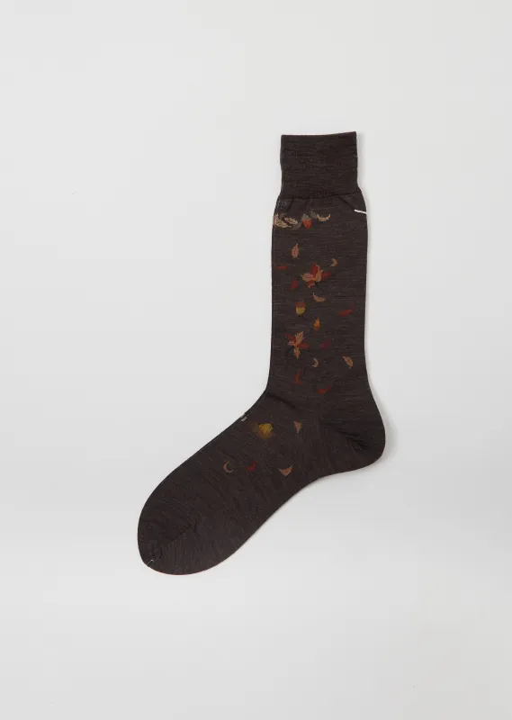 Wind & The Acorn Tree Wool Socks — Dark Brown sold by La Garconne