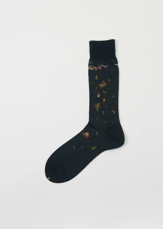 Wind & The Acorn Tree Wool Socks — Dark Green sold by La Garconne