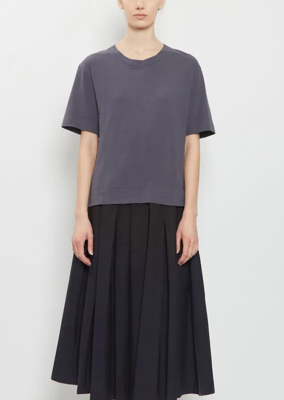 Simple Cotton Linen T-Shirt — Slate Blue sold by La Garconne