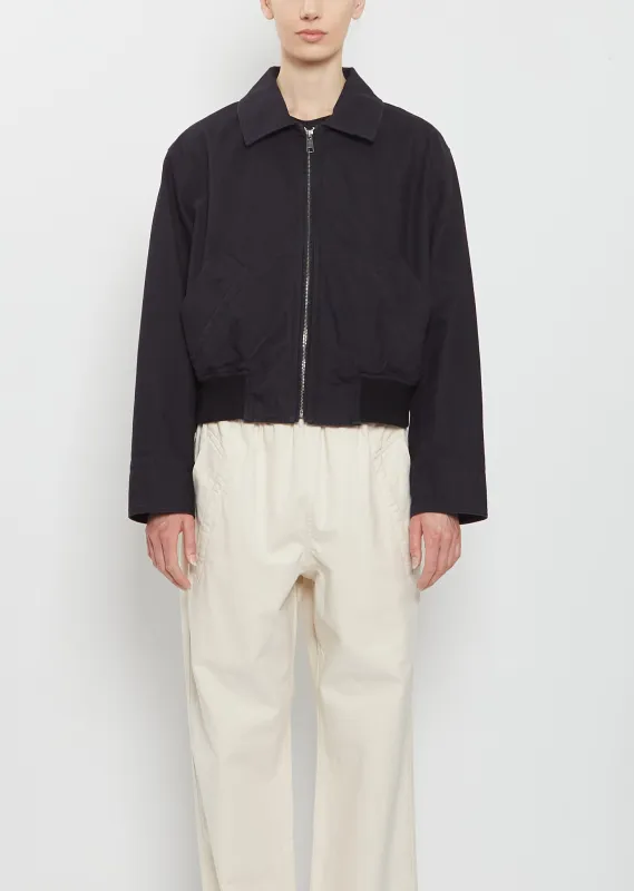 Zip-Up Cotton Bomber Jacket made by La Garconne