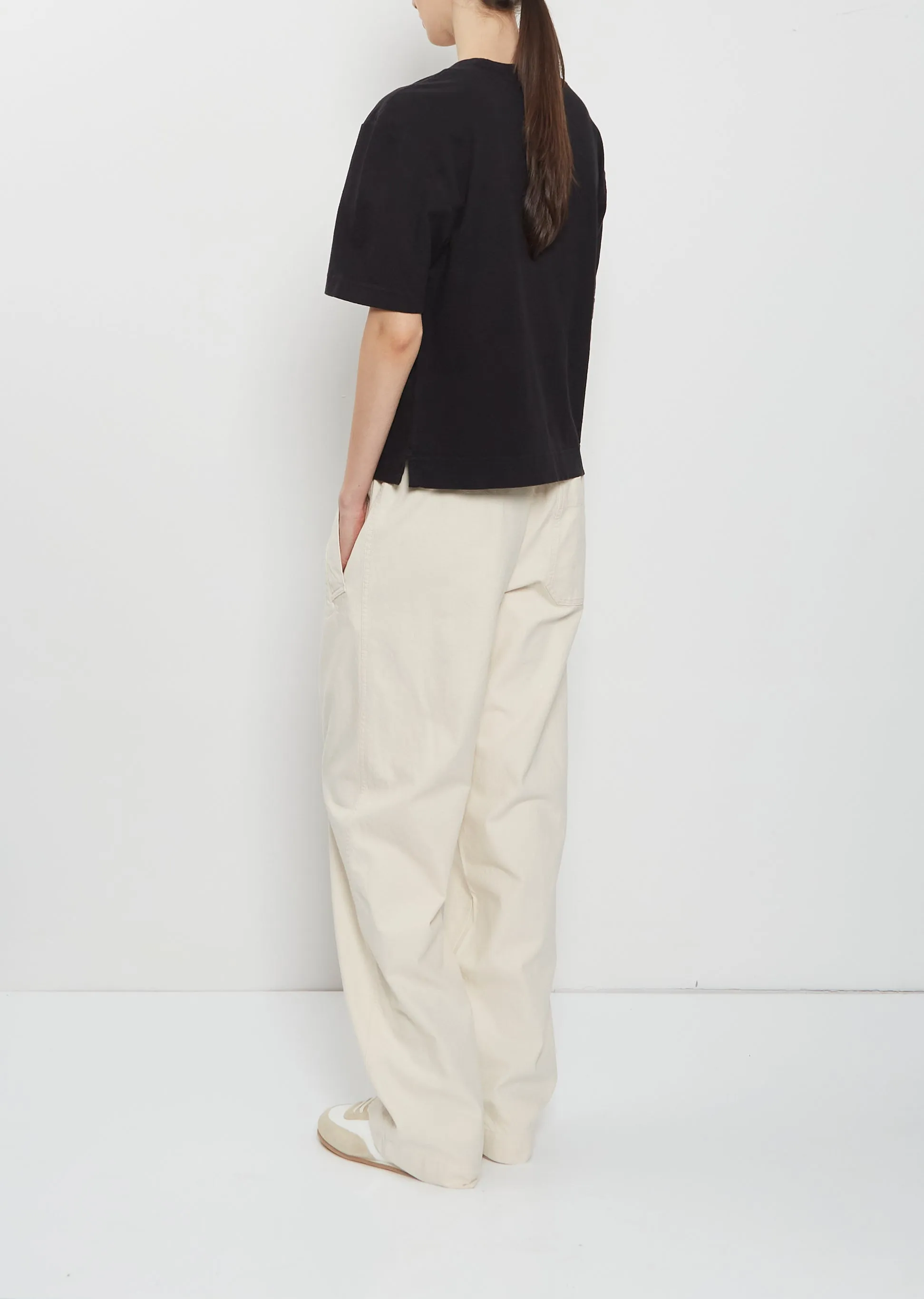 Simple Cotton Linen T-Shirt — Black sold by La Garconne product image thumbnail 3