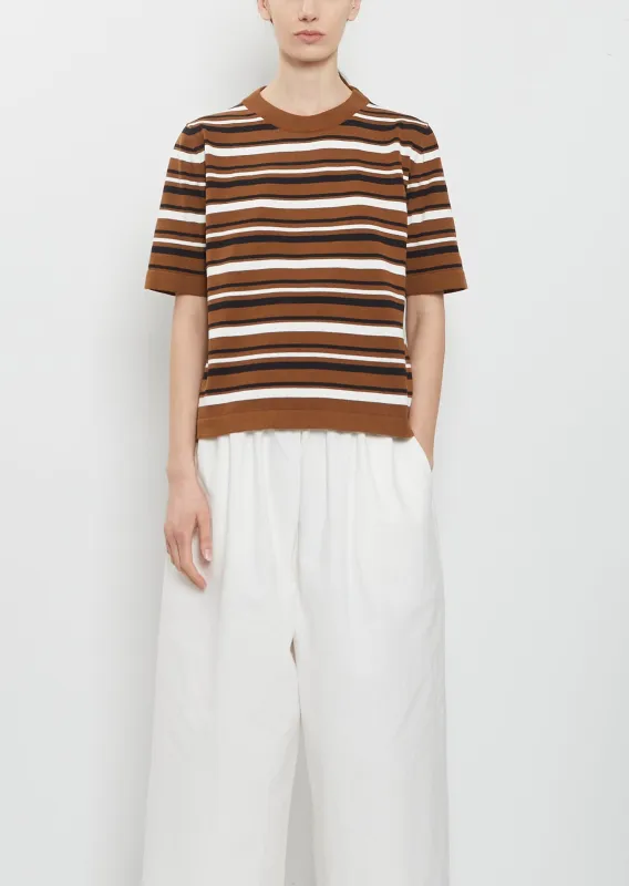 Knitted Cotton Linen T-Shirt sold by La Garconne