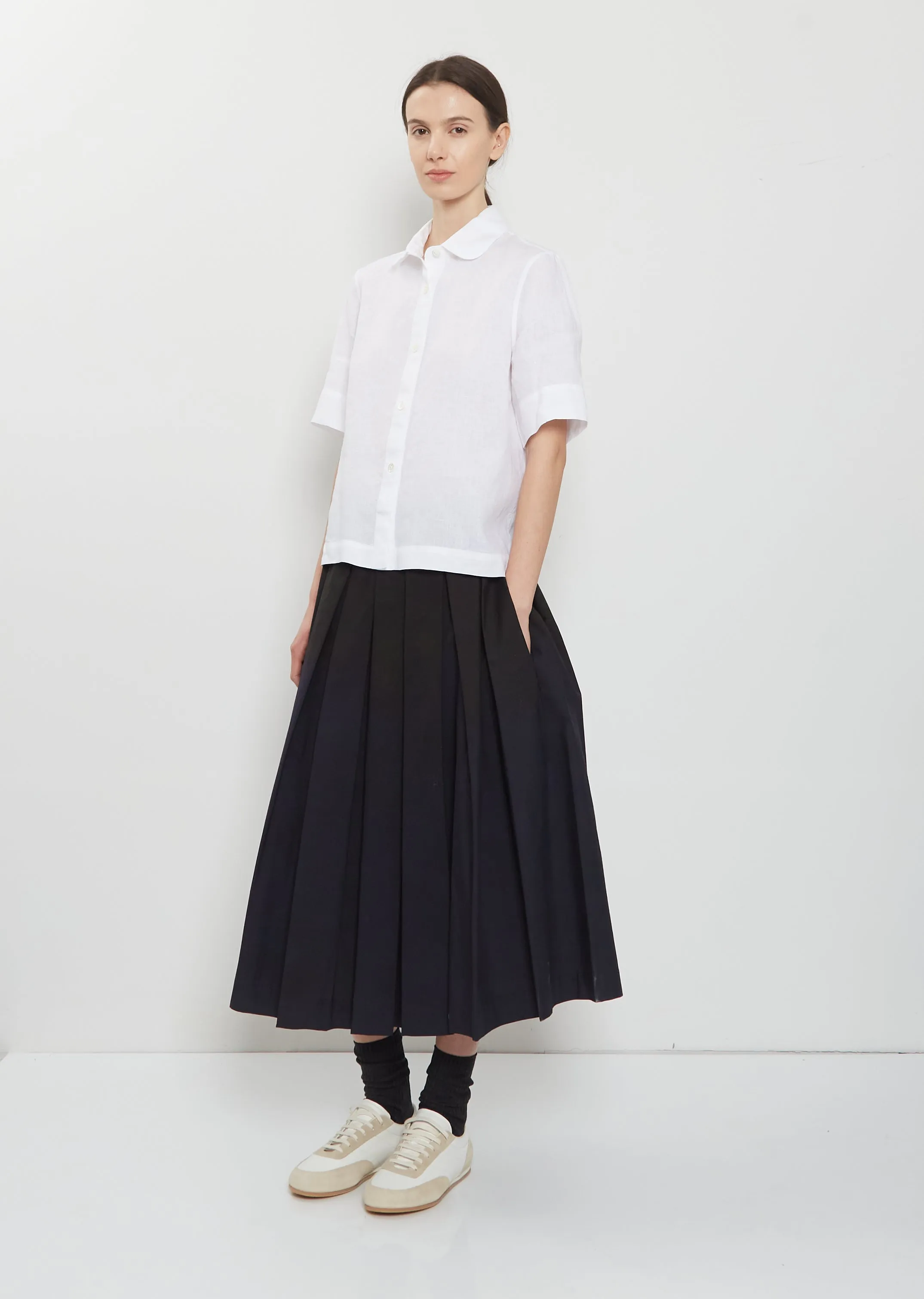 Round Collar Linen Shirt sold by La Garconne product image thumbnail 4