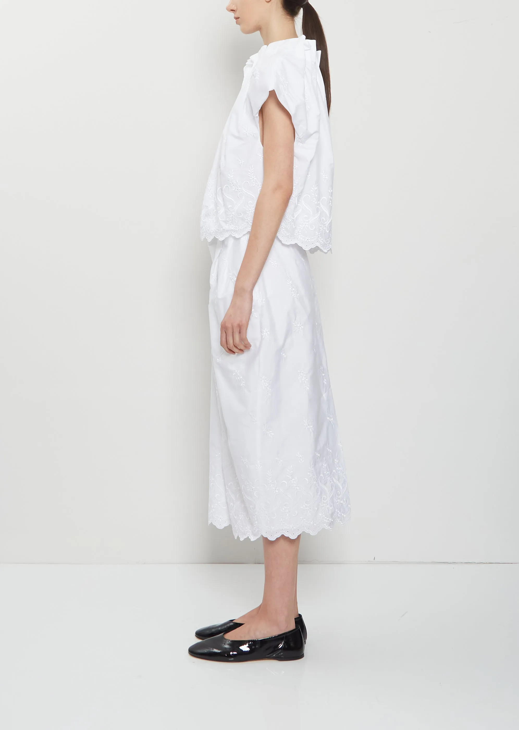 Pleated Waist Cotton Pencil Skirt sold by La Garconne product image thumbnail 2