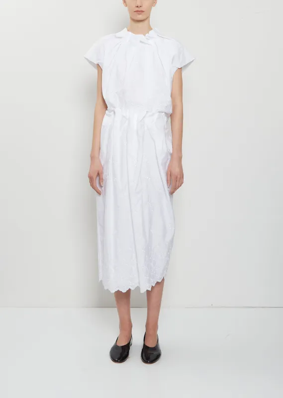 Pleated Waist Cotton Pencil Skirt sold by La Garconne