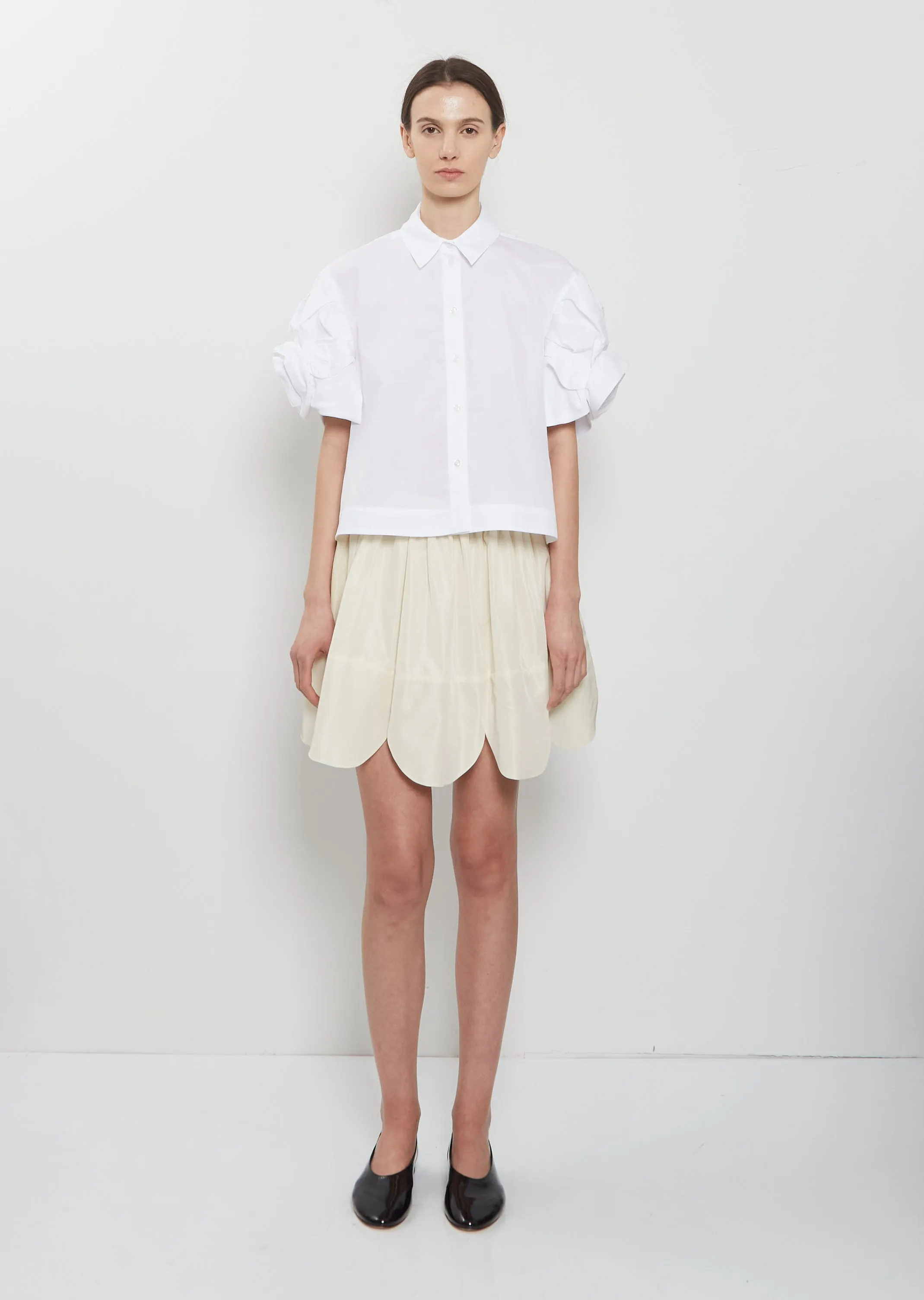 Rose Puff Sleeve Cotton Shirt sold by La Garconne product image thumbnail 4