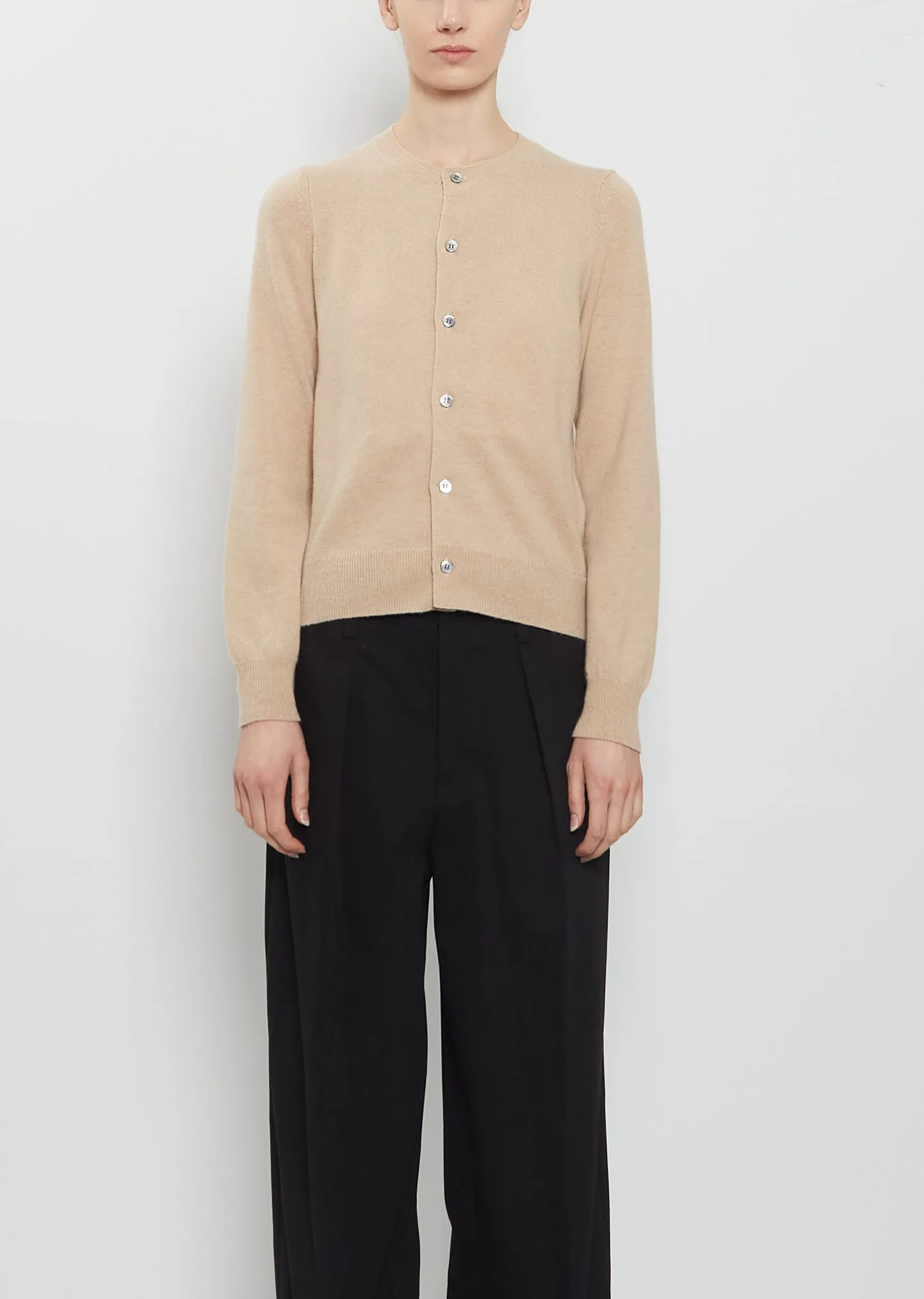 Round Neck Cashmere Cardigan sold by La Garconne