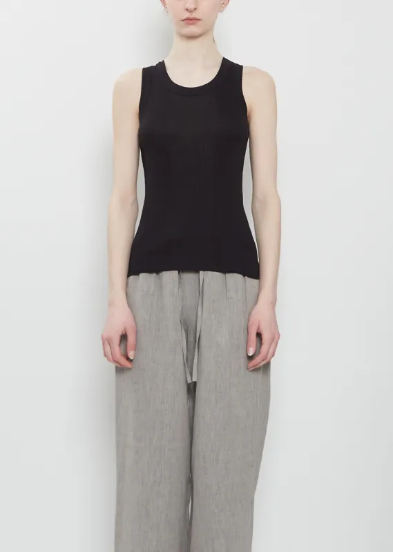 Limba Fitted Cotton Tank Top — Black sold by La Garconne