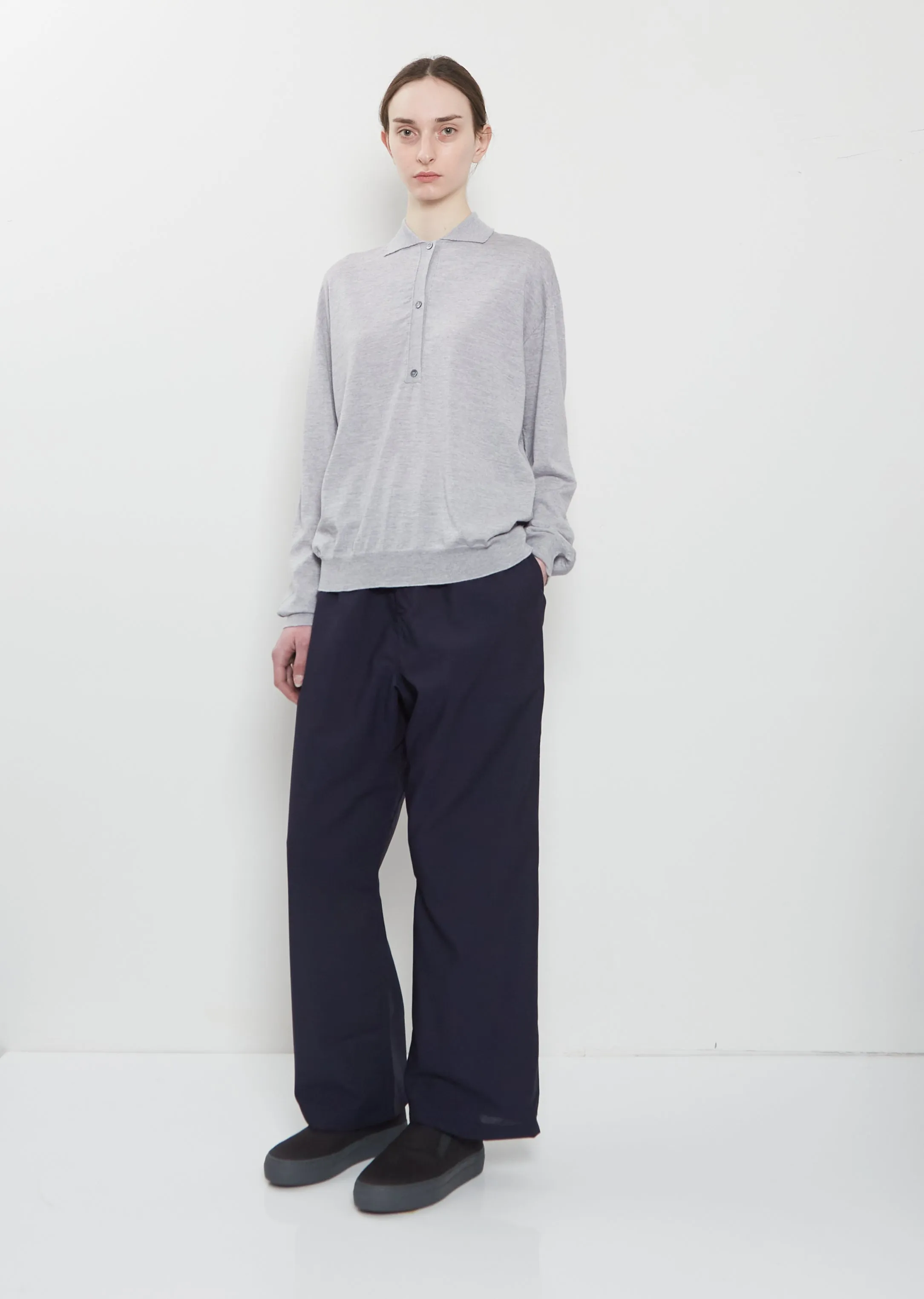 Morse Wool Polo Sweater — Silver sold by La Garconne product image thumbnail 4