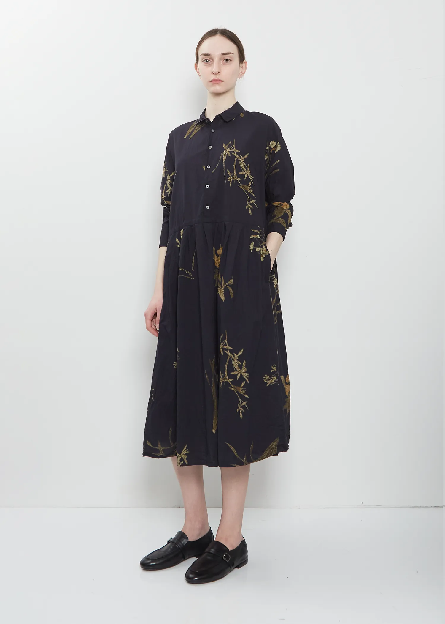 Japonism Flower Print Dress — Navy sold by La Garconne product image thumbnail 4