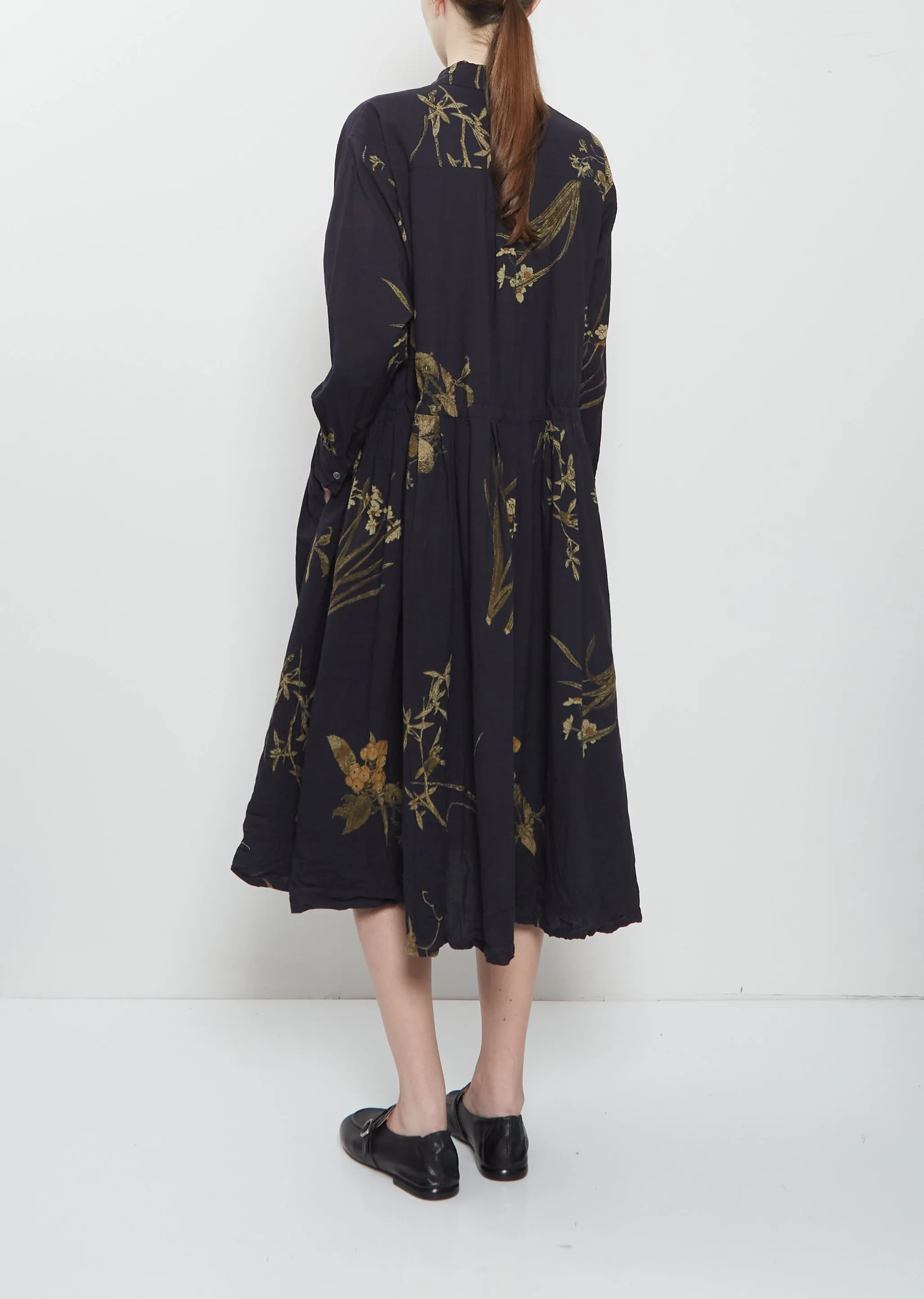 Japonism Flower Print Dress — Navy sold by La Garconne product image thumbnail 3