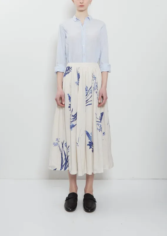 Japonism Flower Print Skirt — Ivory made by Pas de Calais