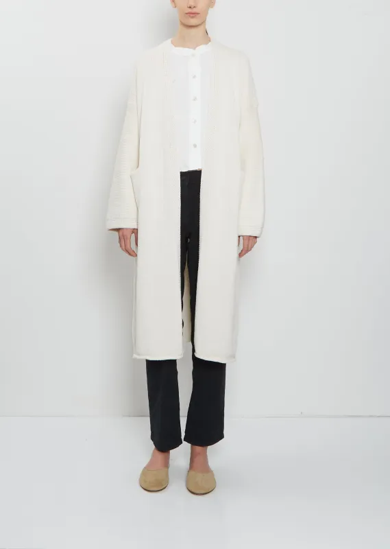 Pima Cotton Long Open Cardigan made by Lauren Manoogian