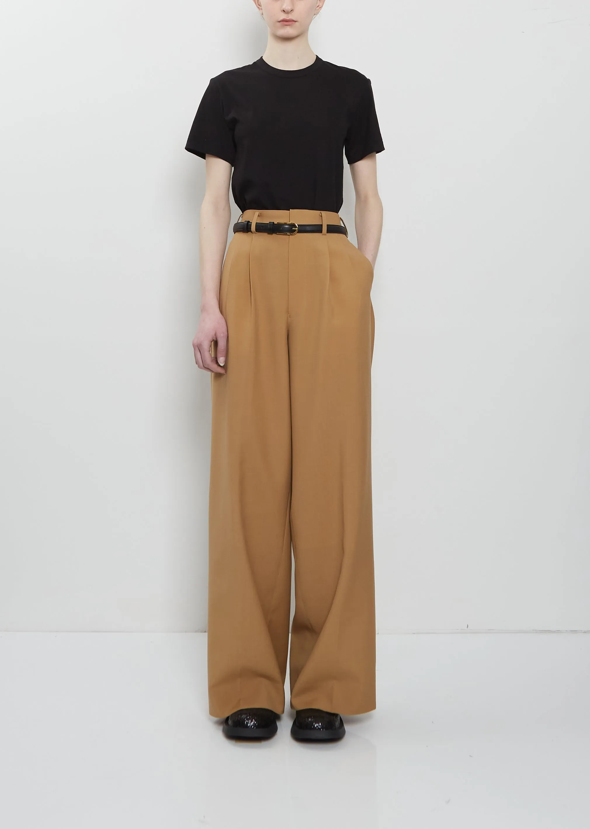 Wool Mohair Pleated Pant sold by La Garconne