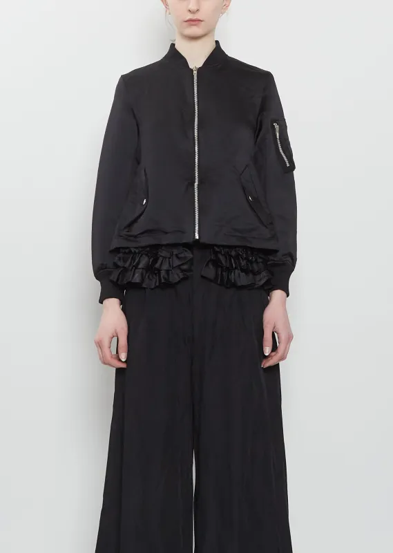 Ruched Trim Satin Jacket made by Comme des Garcons