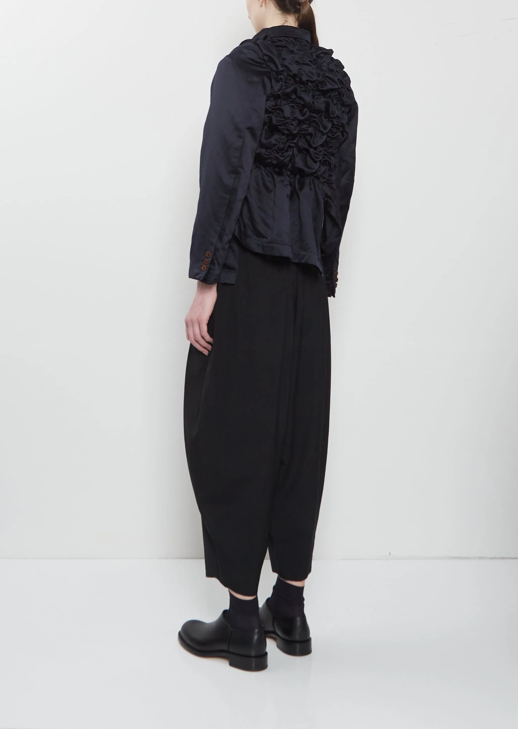 Satin Tech Asymmretic Ruched Blazer sold by La Garconne product image thumbnail 3