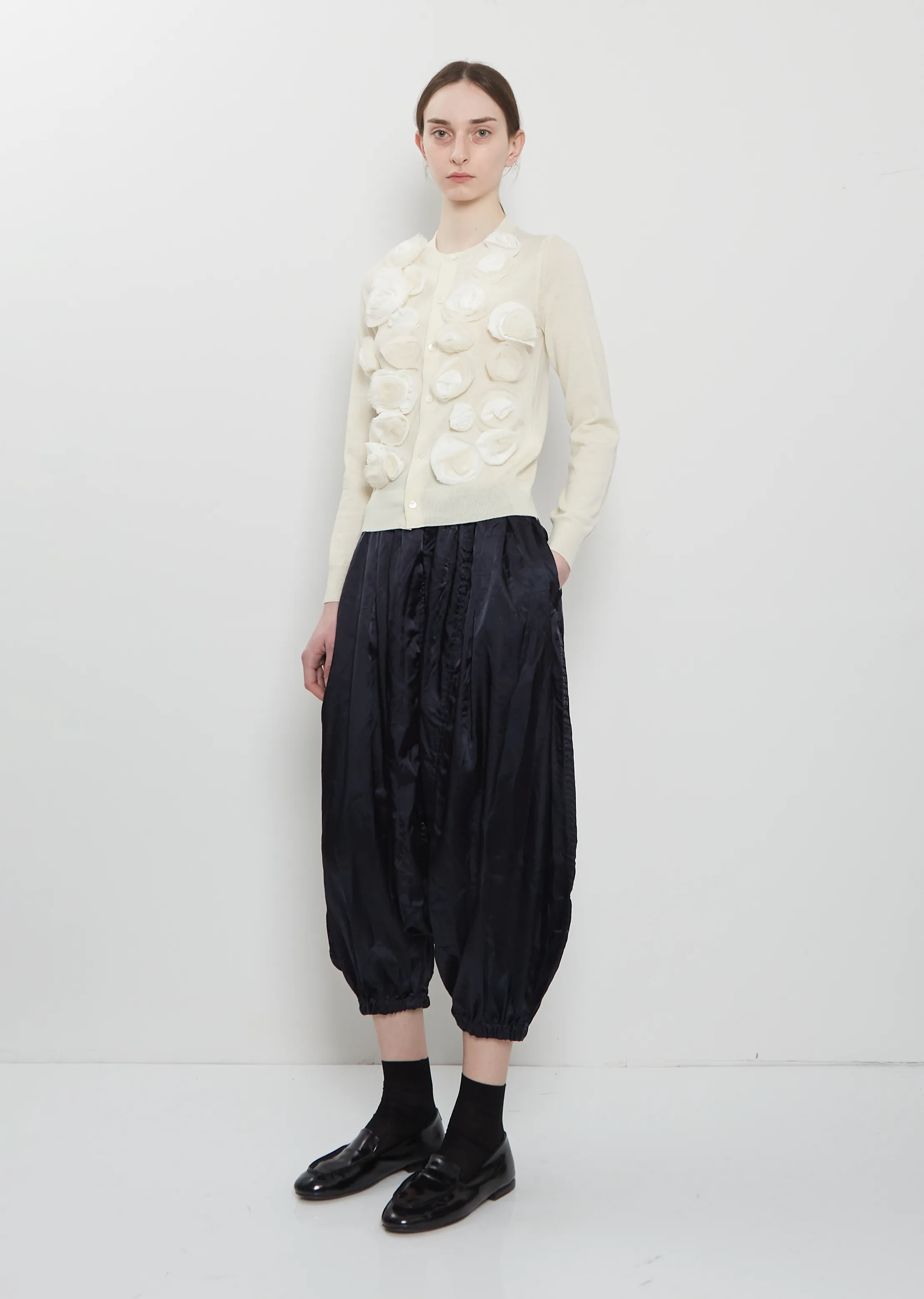 Flower Appliques Wool Cardigan sold by La Garconne product image thumbnail 4