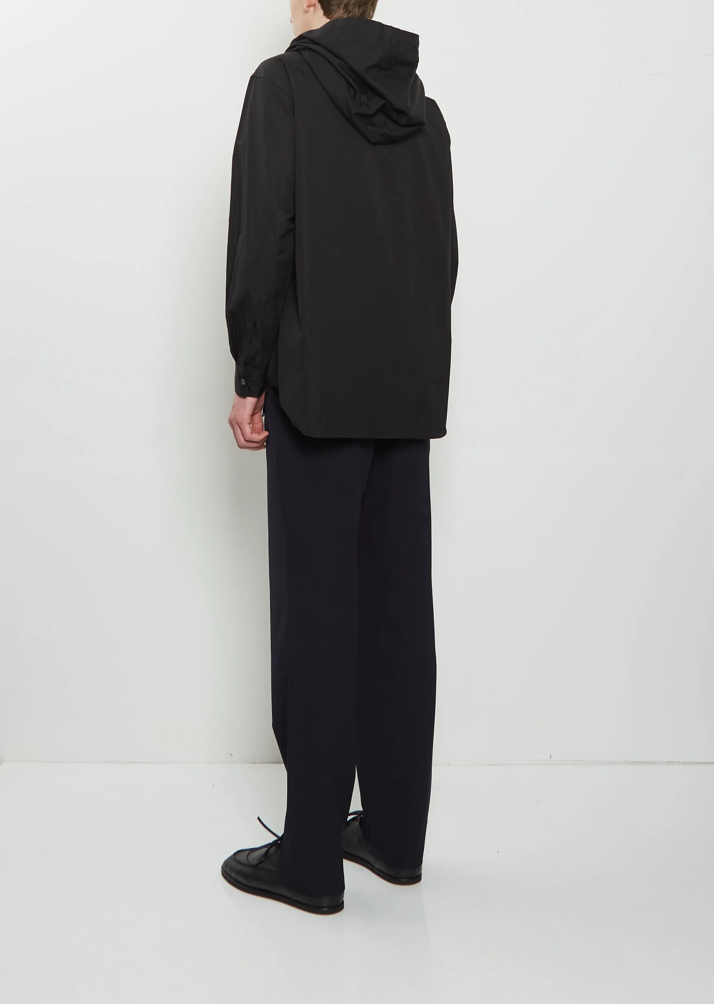 Cotton Double Hood Shirt — Black sold by La Garconne product image thumbnail 2