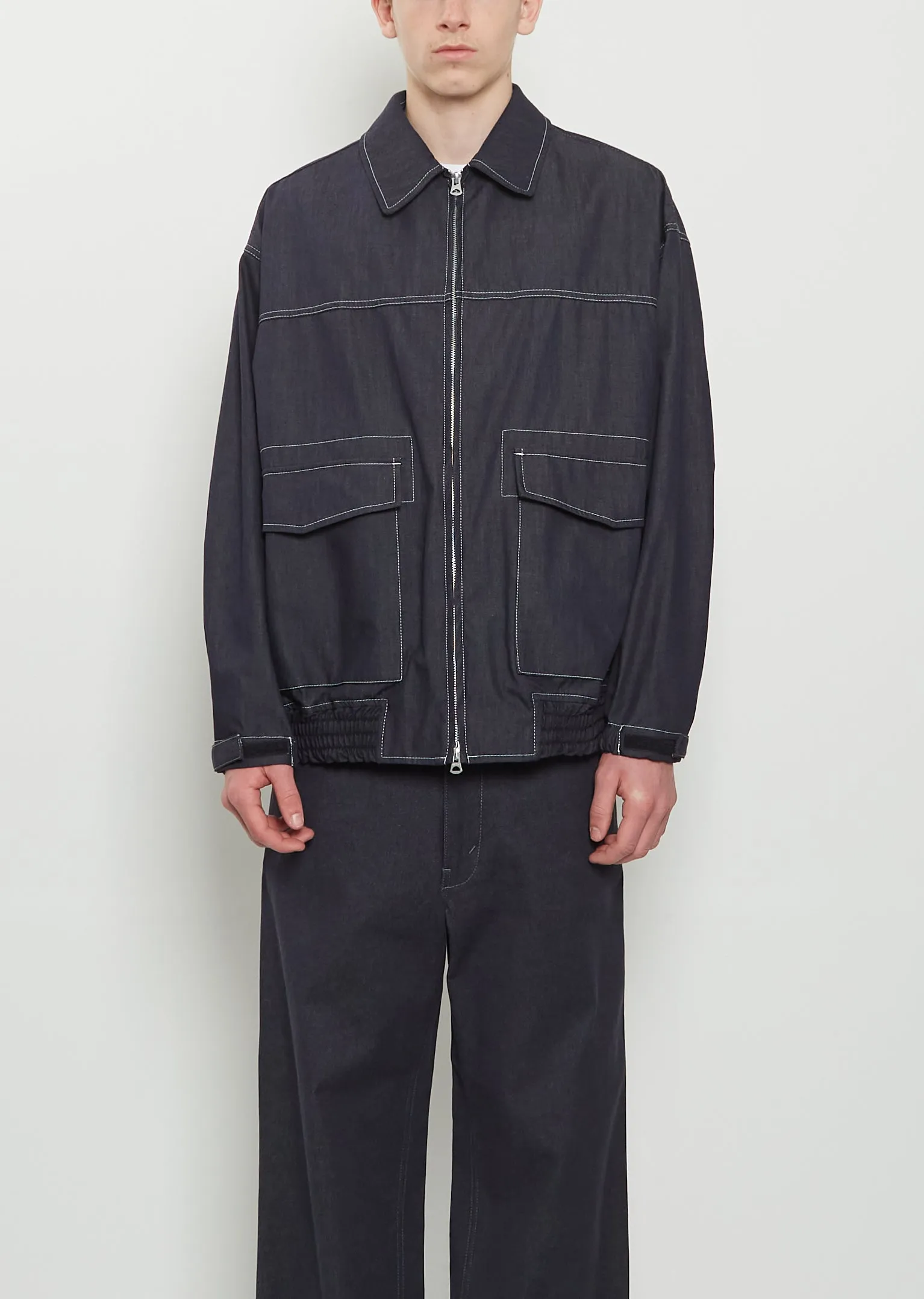 Light Denim Zip Jacket sold by La Garconne