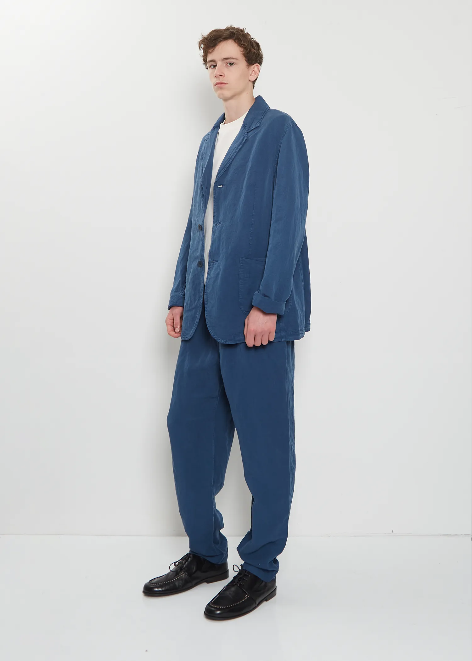 U Courte Linen Jacket — Blue sold by La Garconne product image thumbnail 4