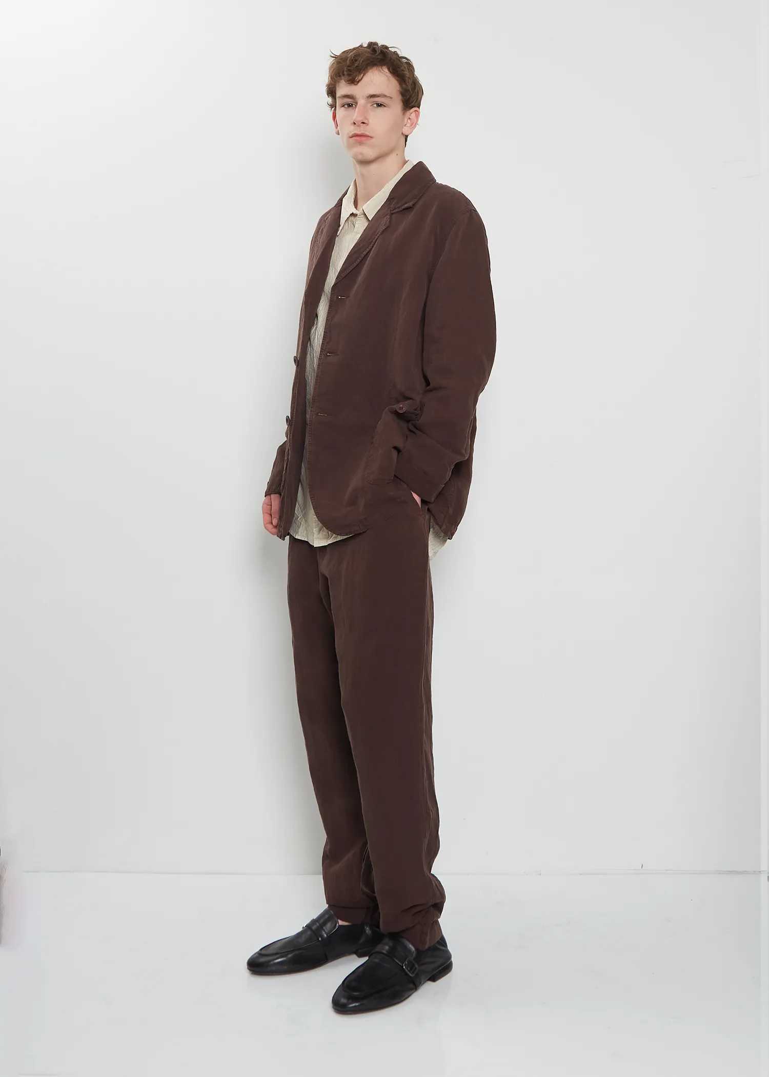 U Courte Linen Jacket — Brown sold by La Garconne product image thumbnail 4