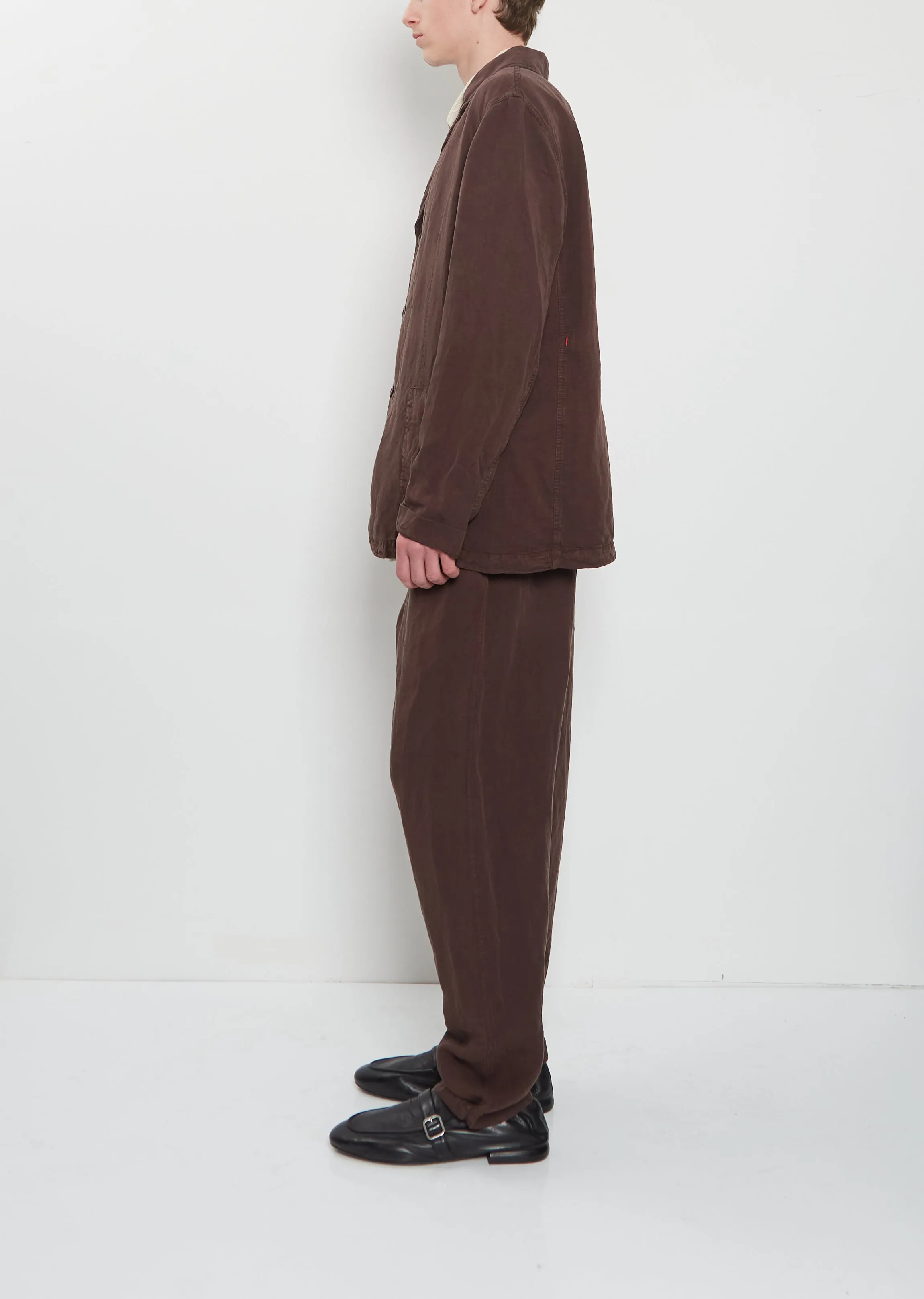 U Courte Linen Jacket — Brown sold by La Garconne product image thumbnail 2