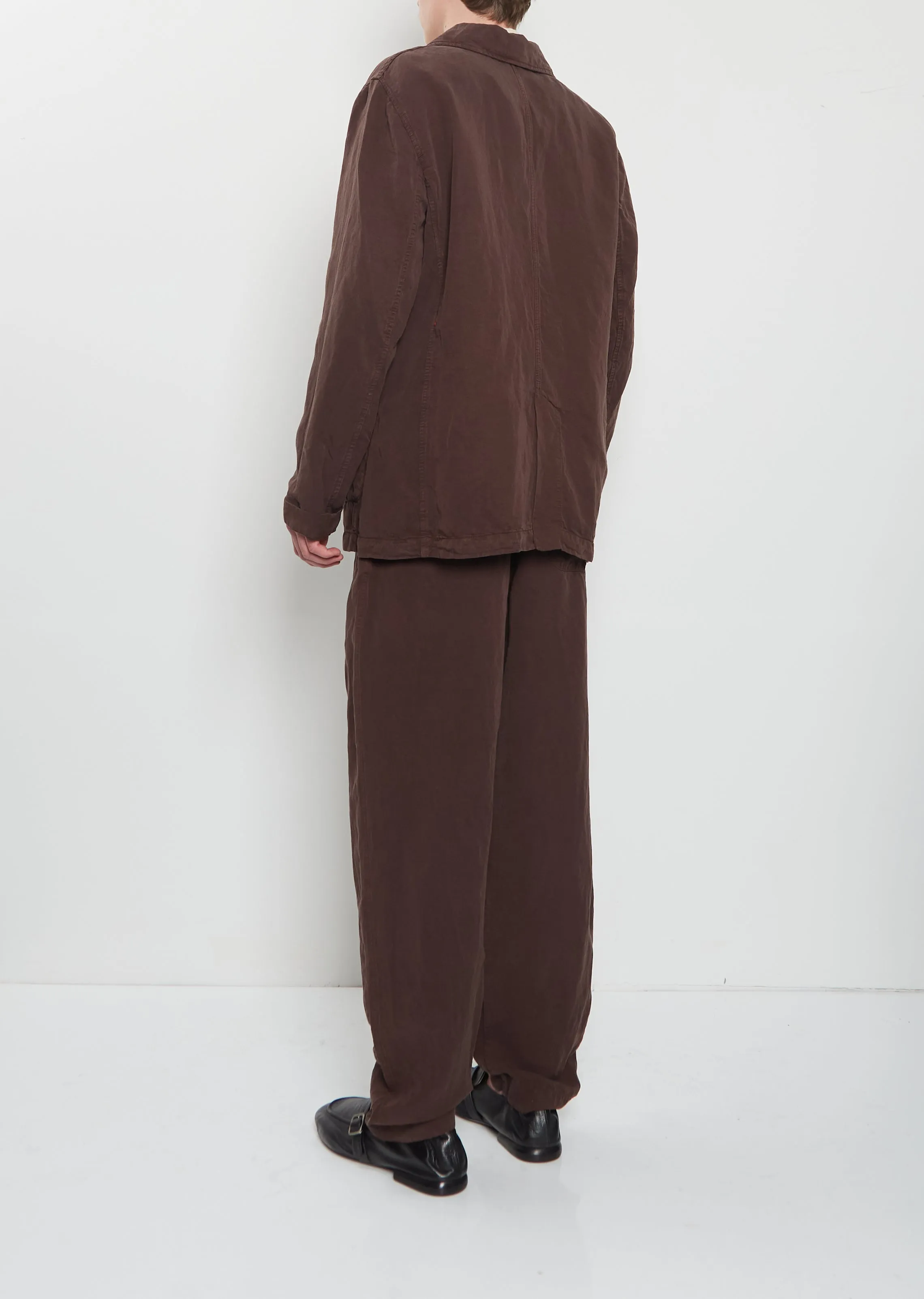 U Courte Linen Jacket — Brown sold by La Garconne product image thumbnail 3