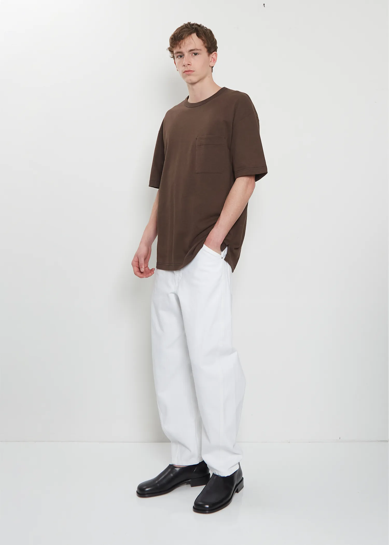 Boxy Cotton Linen T-Shirt — Ristretto sold by La Garconne product image thumbnail 4