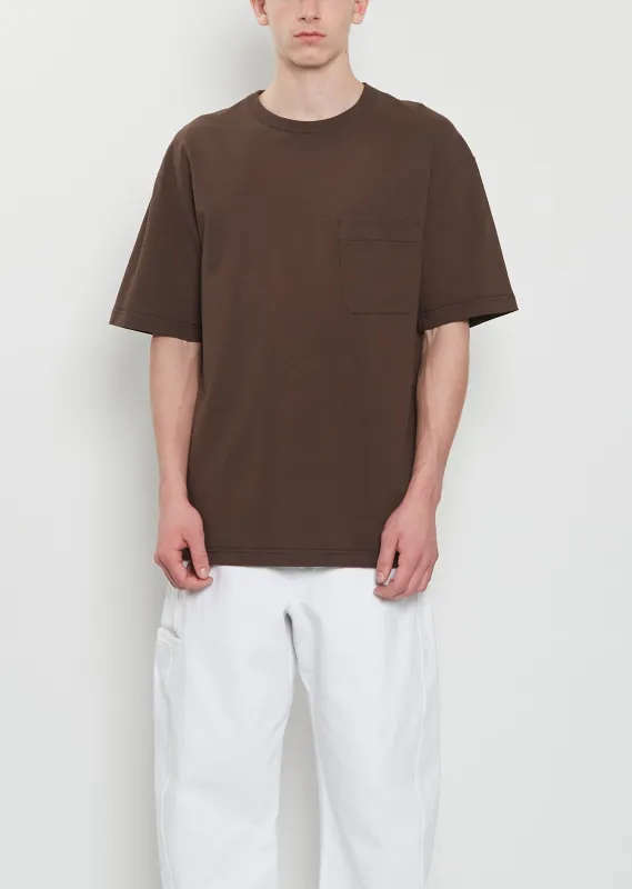Boxy Cotton Linen T-Shirt — Ristretto made by La Garconne
