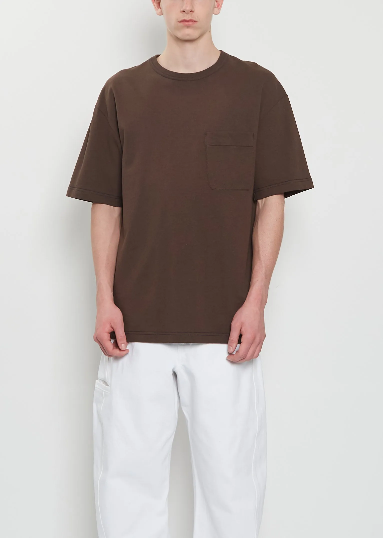 Boxy Cotton Linen T-Shirt — Ristretto sold by La Garconne